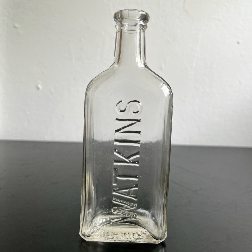 Antique Apothecary Watkins Clear Glass Elixir Bottle